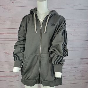 Adidas Women's Gray Bling Hoodie Jacket (RARE)